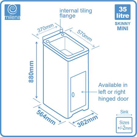 Skinny Mini diagram of dimensions